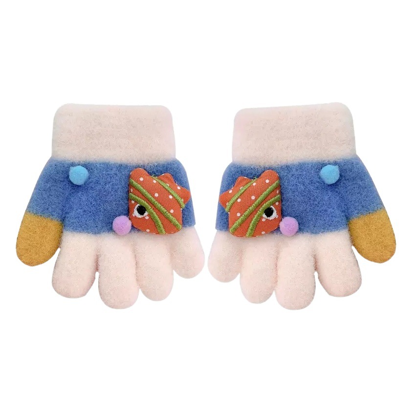 Baby gloves 0-3 years old baby children's five fingers Winter Children's warm Boys and Girls cute finger cover