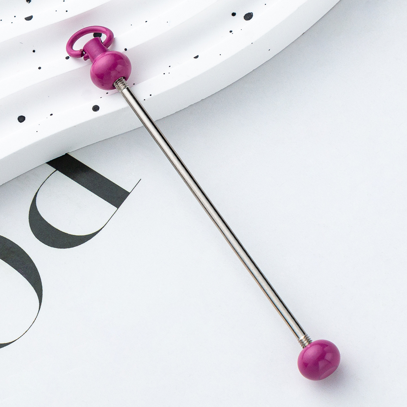 Picture of Creative New diy beaded pole in stock gradient color beaded keychain pole accessories pendant wholesale