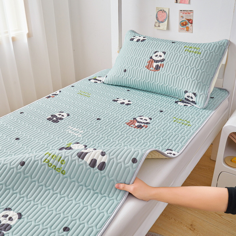 Picture of Class A latex mat three-piece set summer ice silk bed sheet bed hat foldable non-slip cooling soft mat air-conditioning mat