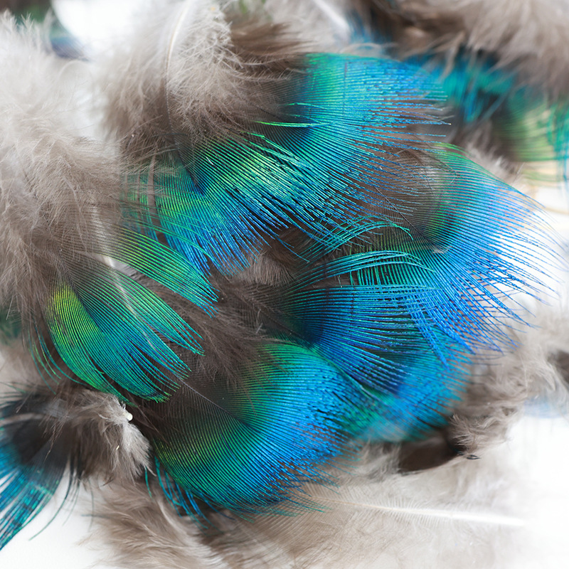 Wholesale natural peacock neck blue piece diy material feather decoration accessories accessories small feather