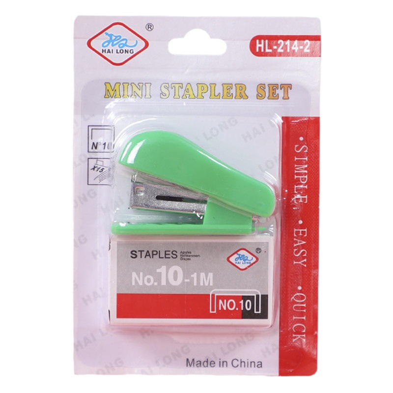 Mini Stapler Set Student Office Stationery Supplies Small Size 10 Staple Primary School Holiday Gift