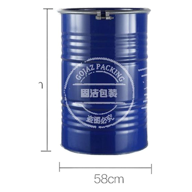 Oil barrel 200l open iron barrel 208 liters iron barrel 200 liters iron hoop barrel juice barrel open cover chemical iron barrel