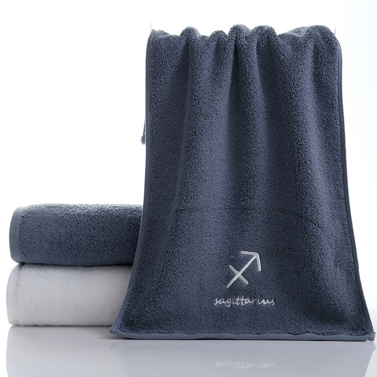 Picture of Pure Cotton Towel Creative Constellation Towel Couple Gift Thickeneded Sports Face Towel Pure Cotton Towel Embroidered Logo Soft