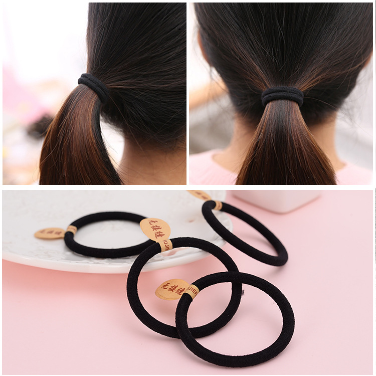High elastic hair rope thickened seamless hair band black rubber band hair tie basic hair rope durable hair accessories