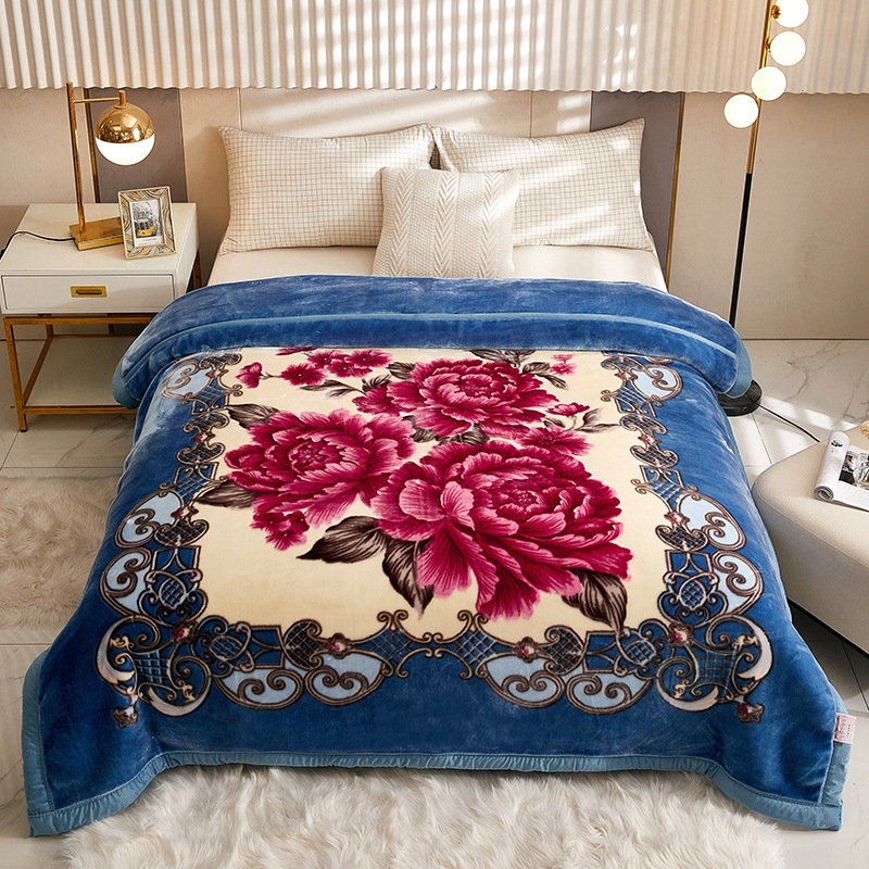 Picture of Raschel Blanket Double Thickened Blanket Super Soft Fleece Blanket Cover Blanket Wedding Red Blanket Warm Blanket Gift Wholesale