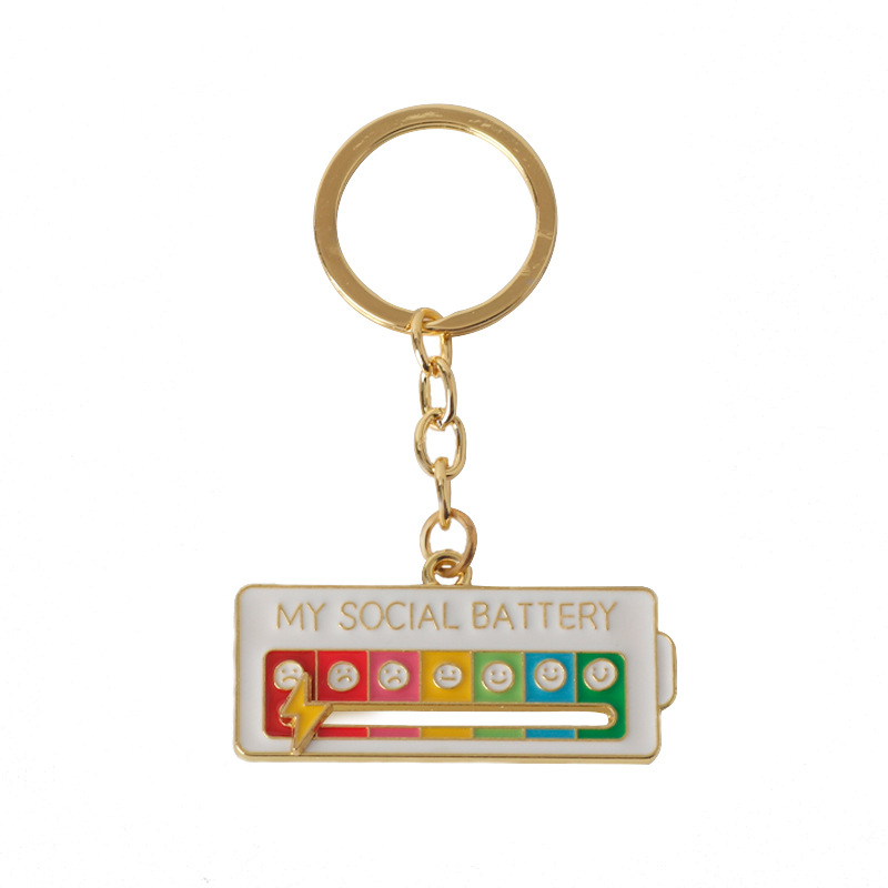 Picture of Cross-border hot selling cartoon creative emotion management adjustable mood expression keychain my social power necklace