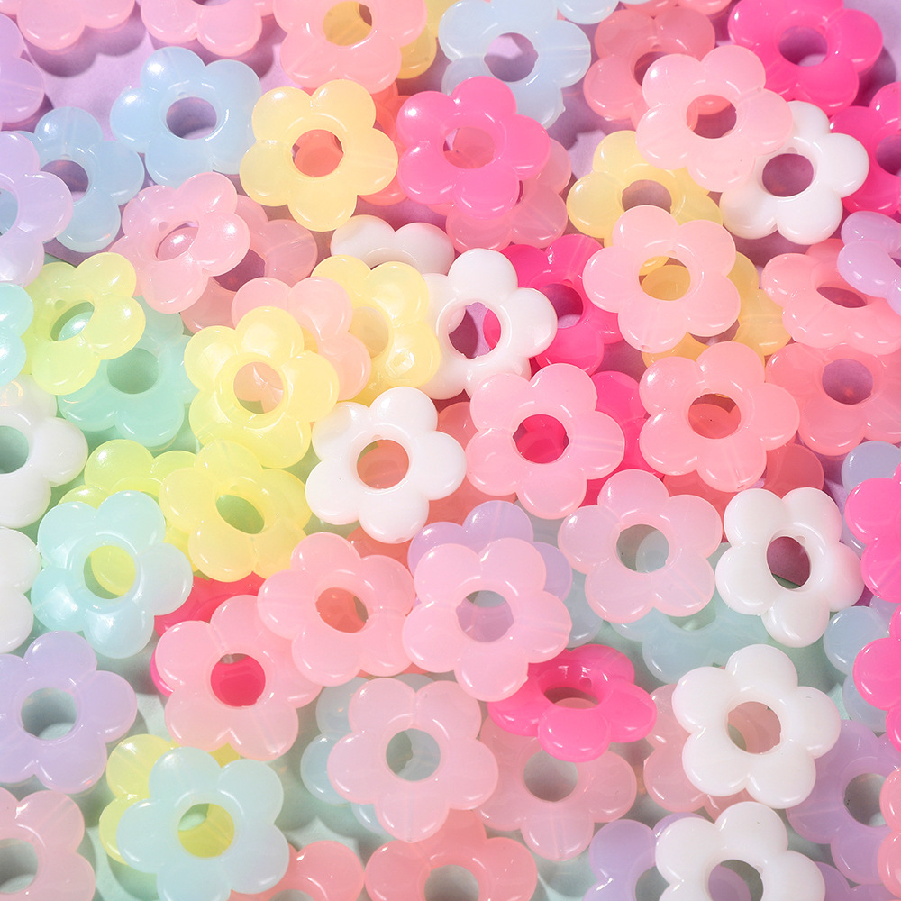 Picture of Acrylic Love Bow Beaded Color Jelly Bear Five-pointed Star Beaded DIY Mobile Phone Chain Necklace Accessories