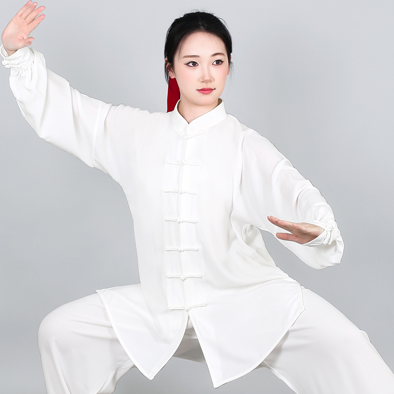Factory Tai Chi Clothing Women's Spring and Autumn Practice Clothing Men's Tai Chi Clothing Baduanjin Middle-aged and Elderly Wushu Clothing Table Performance