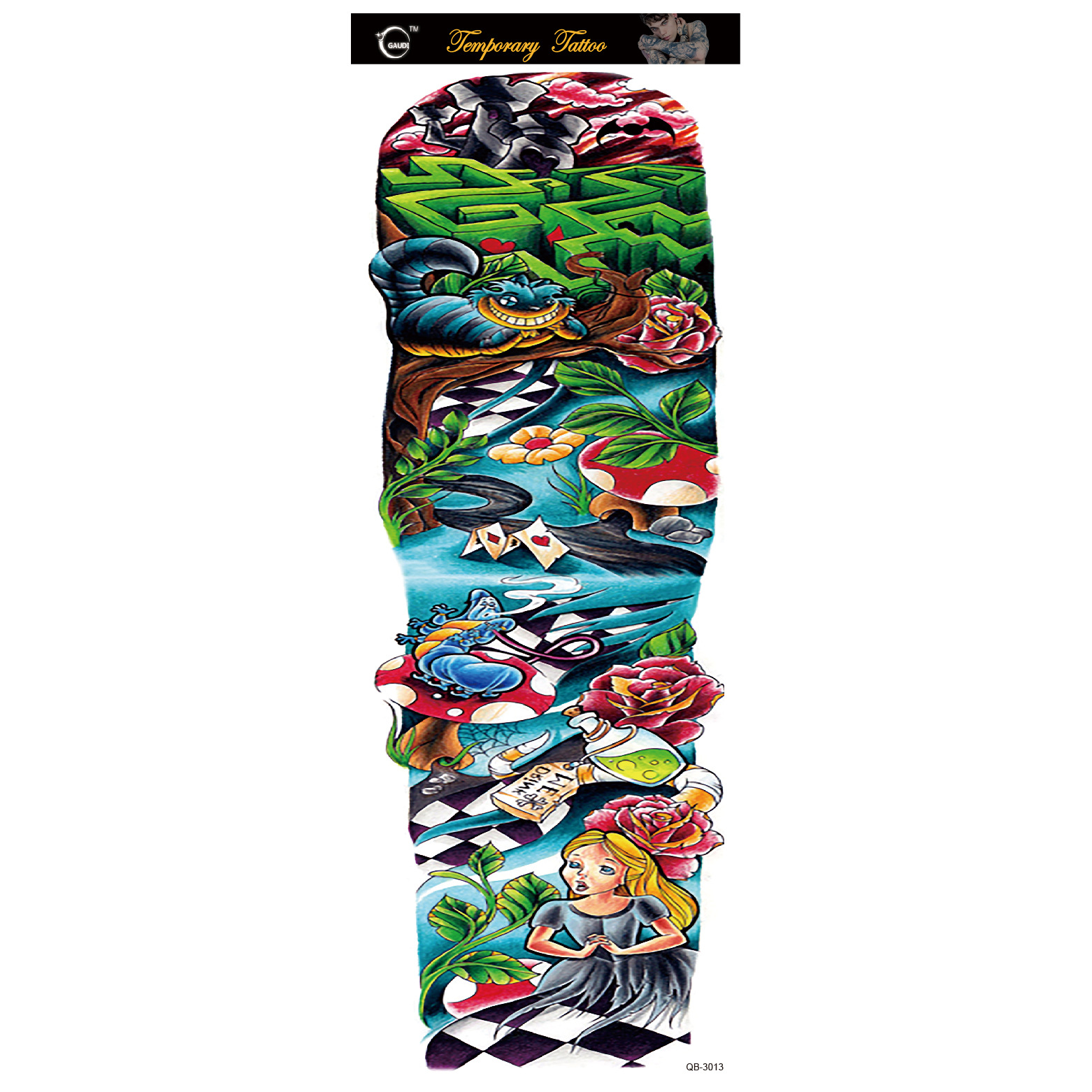 Picture of Large Flower Arm Tattoo Sticker Full Arm Waterproof Tattoo Temporary 400 Optional Full Arm Tattoo Sticker