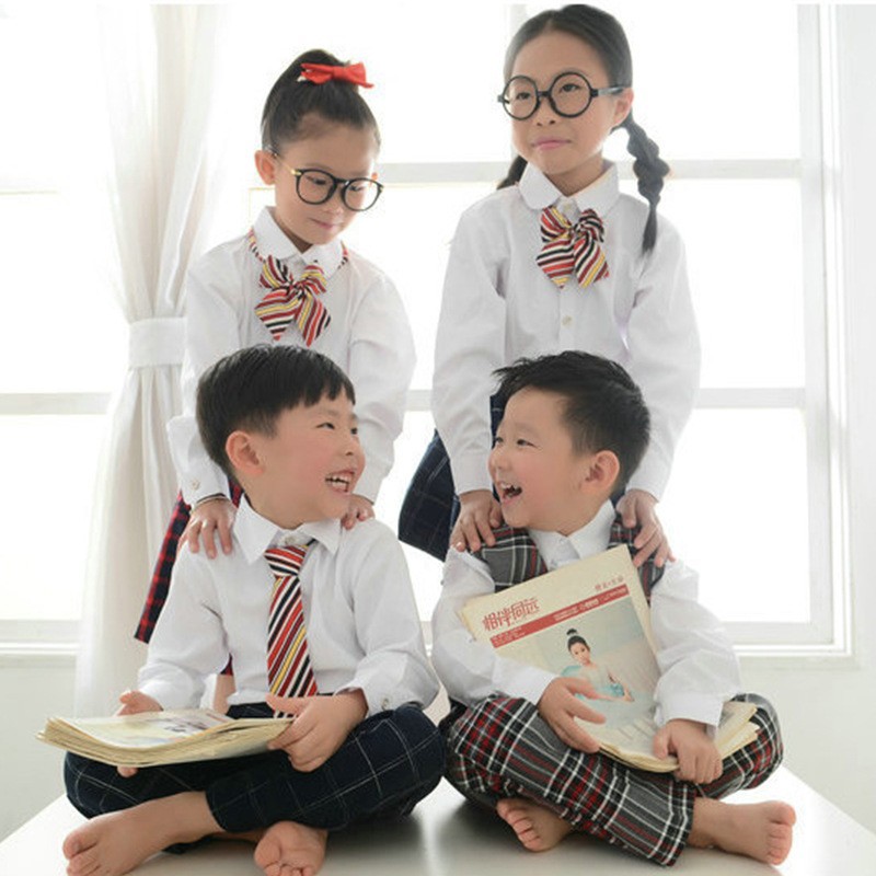 Picture of Autumn and winter school shirt CVC60 cotton 150g fine twill anti-yellow woven fabric