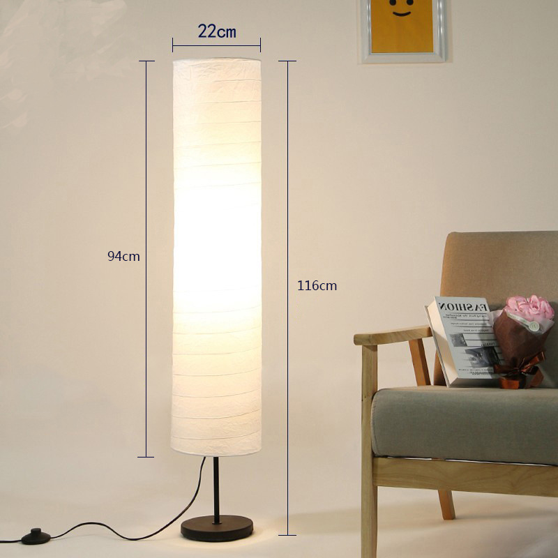 Scandinavian Japanese Creative Stylish Warm Color Simple Modern Study Paper Lighting Bedroom Living Room Telescopic Standing Lamp Floor Lamp