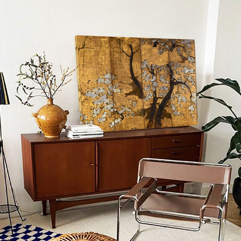 Chinese style niche art decorative painting living room dining room bedroom Japanese style retro hanging painting