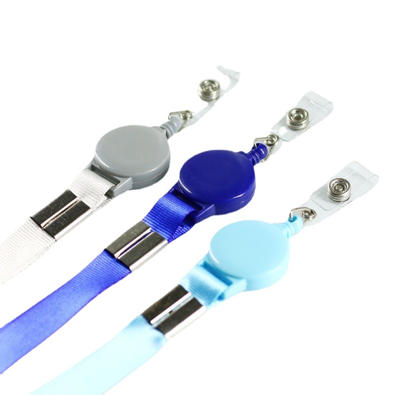 Autumn rain plastic easy pull-up buckle card set retractable work permit lanyard employee card certificate easy pull-up buckle manufacturers wholesale