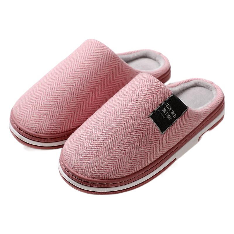 Cotton Slippers for Women, Non-Slip, Couple's Home Slippers, Postpartum Maternity Shoes, Half-Heel Cotton Shoes for Men, Winter Wear-Resistant and Non-Slip