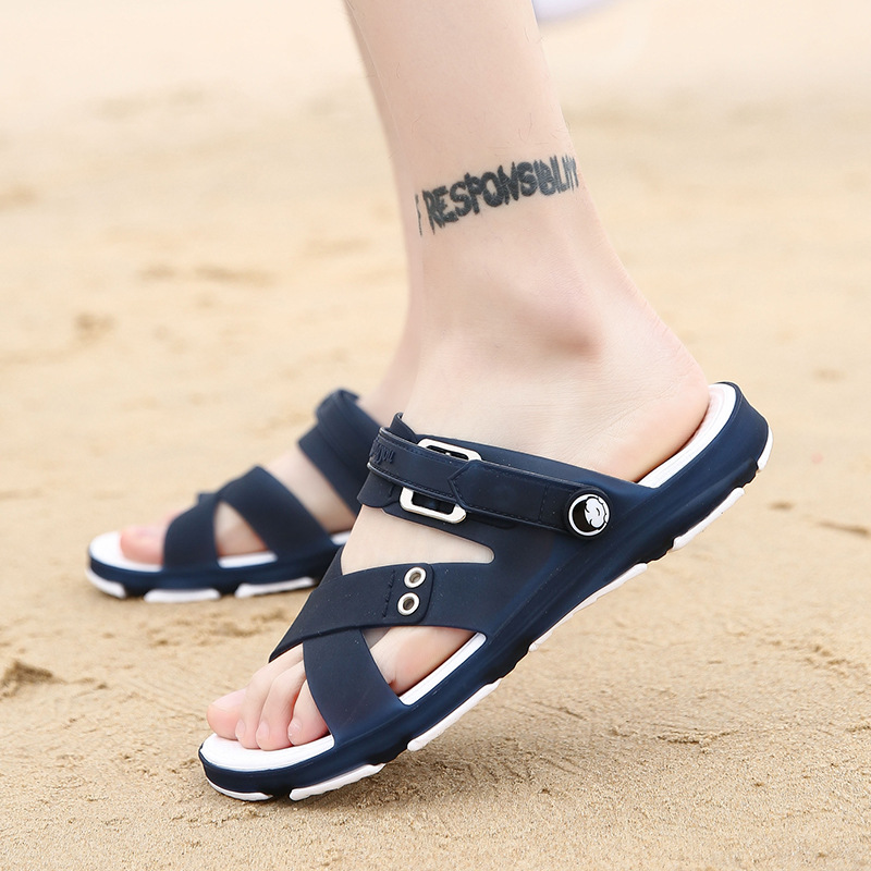 Summer Large Size Couple's Two-Wear Slippers, Outdoor and Indoor Breathable Non-Slip Sandals, Fashionable Seaside Travel Beach Shoes
