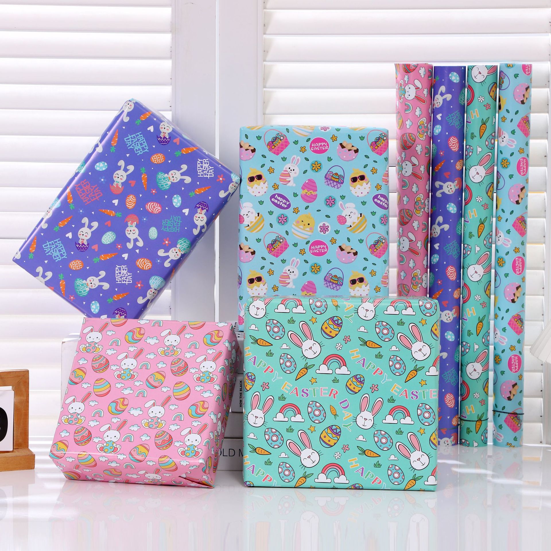Cross-border hot selling Easter cartoon bunny printing wrapping paper children's birthday gift gift wrapping paper wholesale
