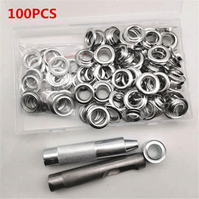 100 sets of 14mm inner diameter copper air eye metal environmental protection corns tarpaulin buttonhole tent round buckle for cross-border
