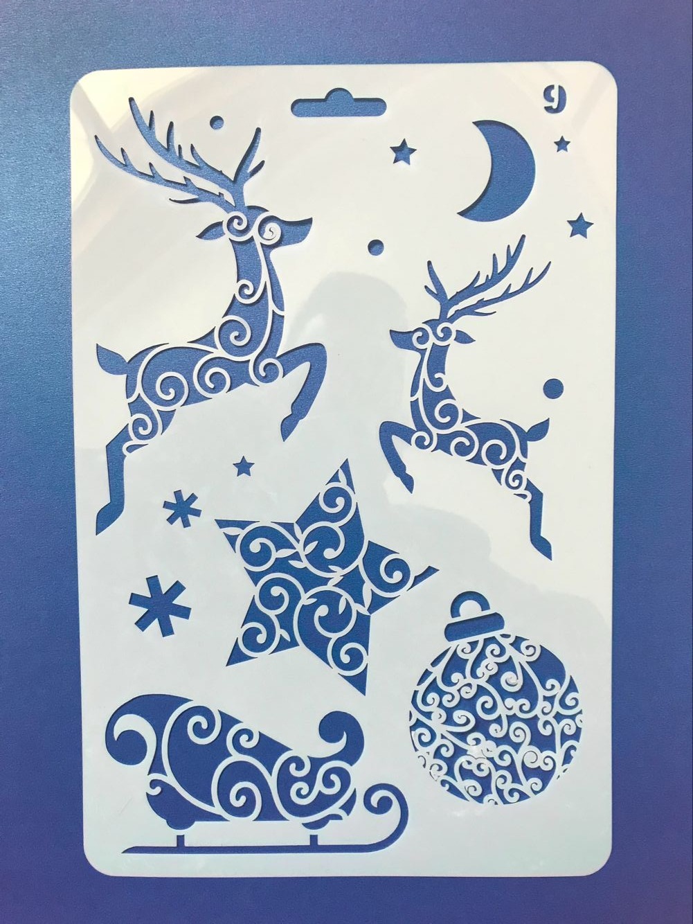Picture of Christmas series painting template hollow diy album Lace ruler hand-written newspaper Journal drawing spray mold