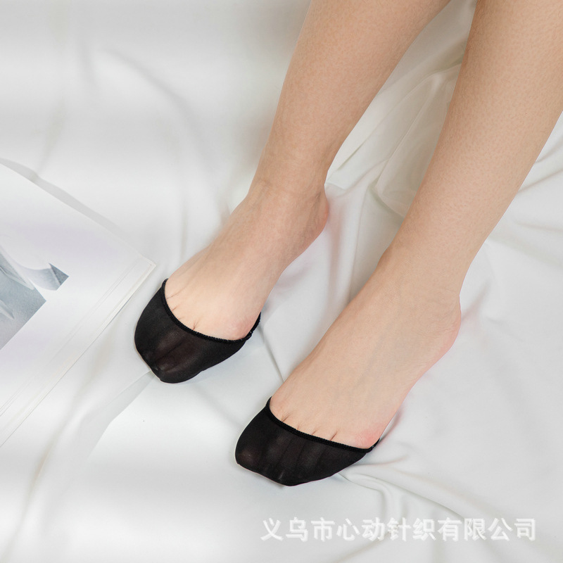 New Ice Silk Shallow Mouth Forefoot Socks Sandals Socks Non-Slip Anti-Abrasion Forefoot Super Invisible Women's Foot Pad