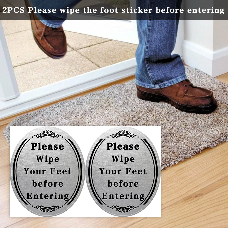 Cross-border Amazon before entering the door, please wipe your feet, wall stickers, tips, guidance stickers, waterproof and oil-proof vinyl stickers