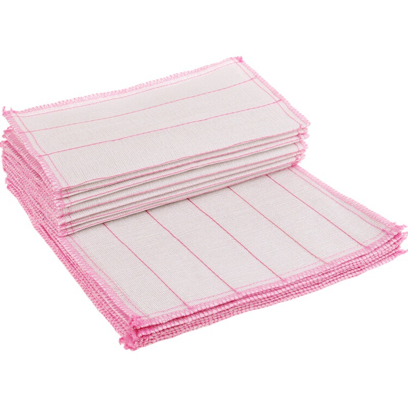Five-layer cotton yarn non-stick oil absorbent decontamination rag dish cloth scouring pad bamboo fiber rag 2 yuan store supply