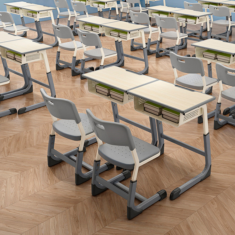 Picture of Cross-border Bidding Primary and Secondary School Students' Desks and Chairs School Tutoring Class Writing Desk Lifting Children's Learning Desk suit Wholesale