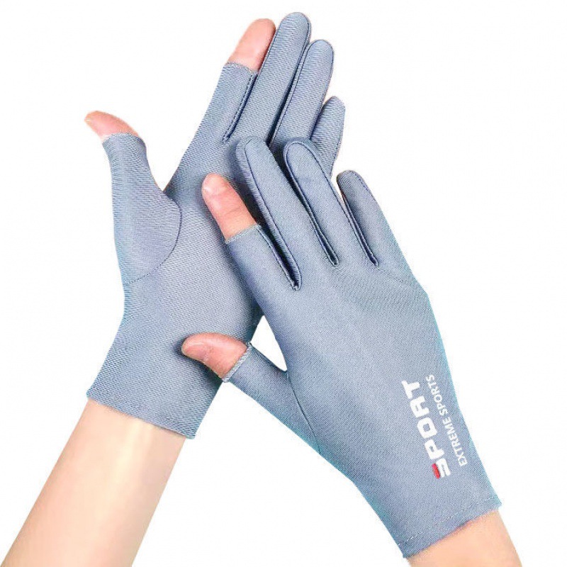 Picture of Gloves Men's and Women's Summer Open Finger Thin Ice Driving Leakage Two Finger Fishing Half Finger Riding Takeaway Rider Sports