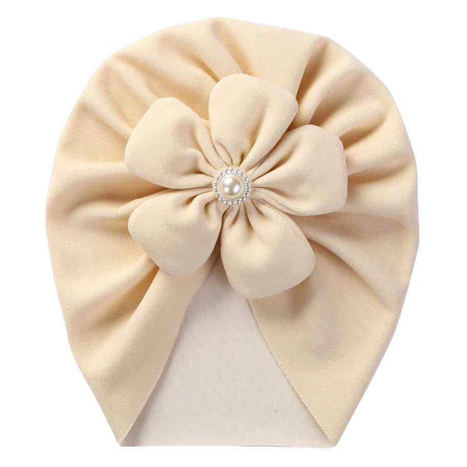 Picture of Cross-border new baby autumn and winter pullover cap imitation cashmere children's Indian hat infant Pearl Flower brimless hat