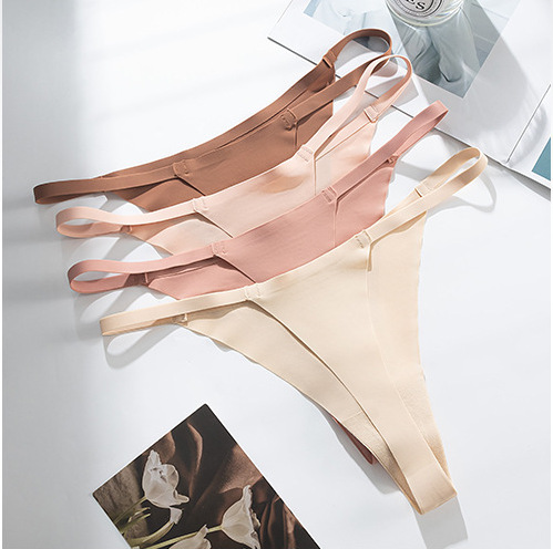 Cross-border supply underwear sports one-piece T-pants ice silk breathable quick-drying low waist seamless sexy thin thong