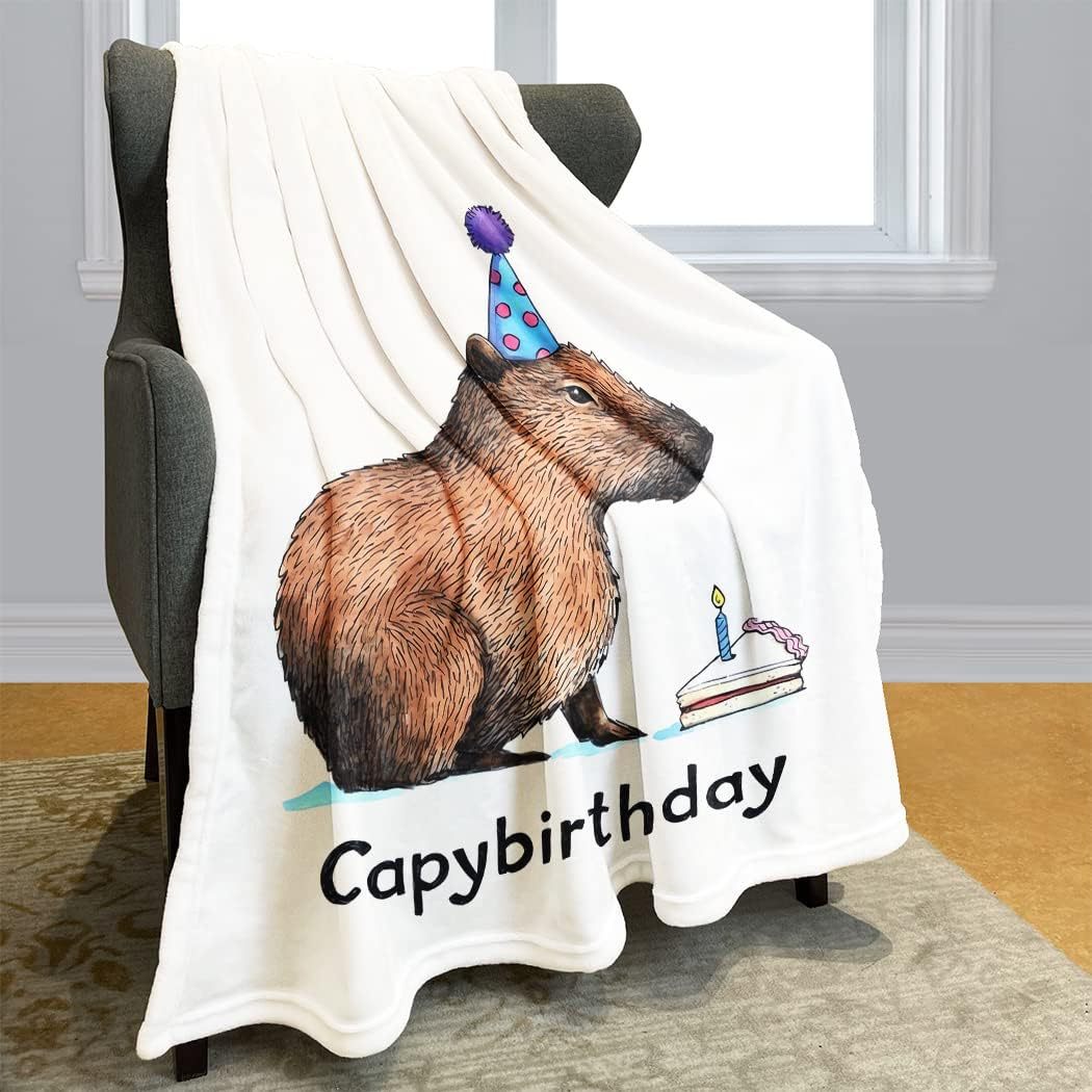Capybara blanket warm flannel blanket birthday gift for capybara lovers holiday gift