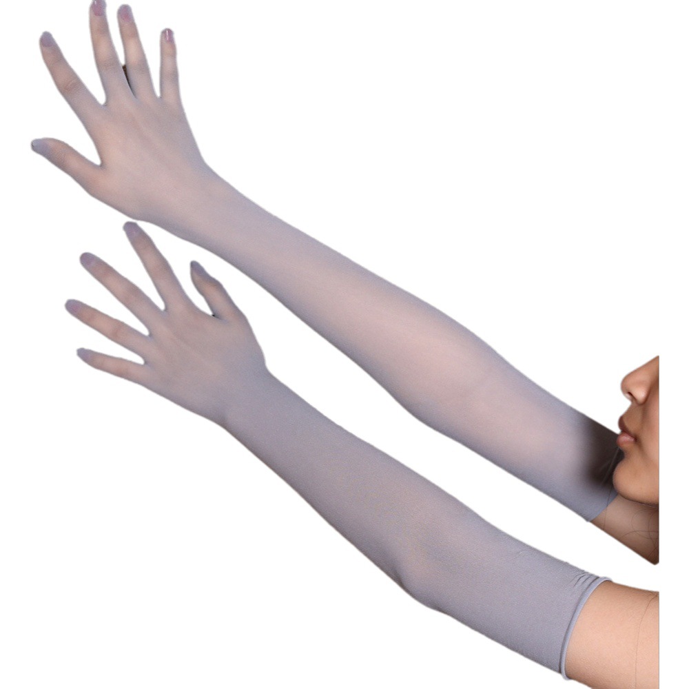 Ultra-thin fun seamless anti-snag silk split-finger wedding etiquette gloves five-finger gloves long sunscreen women's stockings gloves