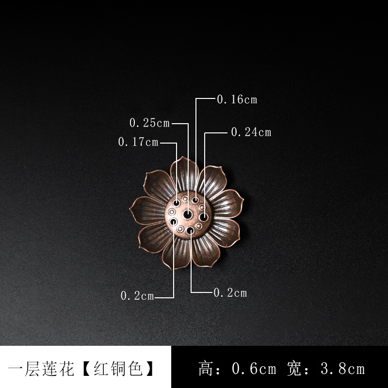 Picture of Alloy porous lotus incense holder Zen thread incense holder household tea set accessories sandalwood burner incense tray