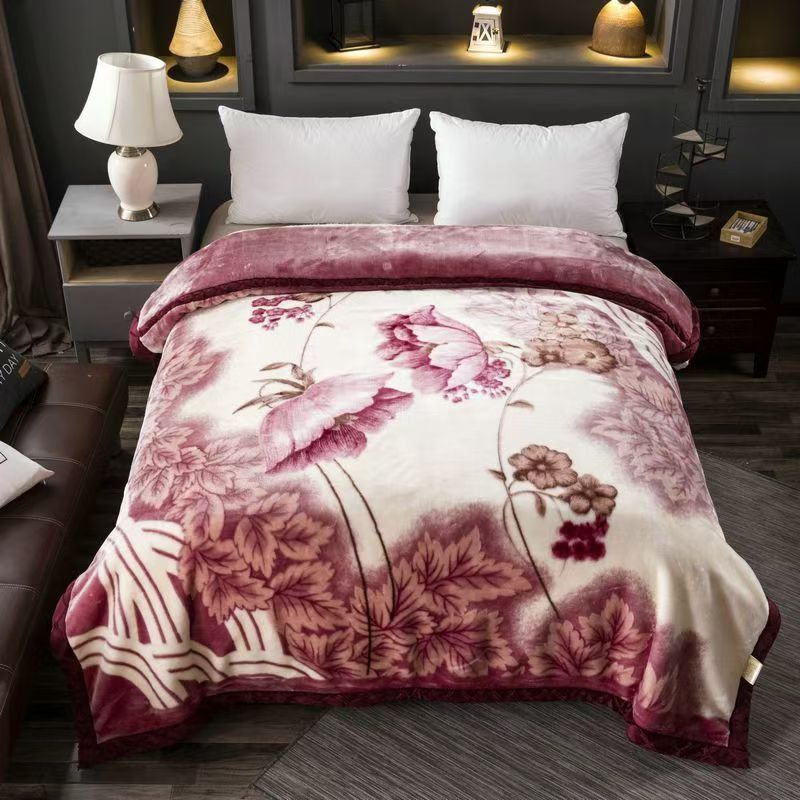 Picture of Thickened Raschel Blanket Factory Wholesale Winter Warm Blanket Flannel Cover Blanket Bed Sheet Double Layer Antistatic Cloud Blanket