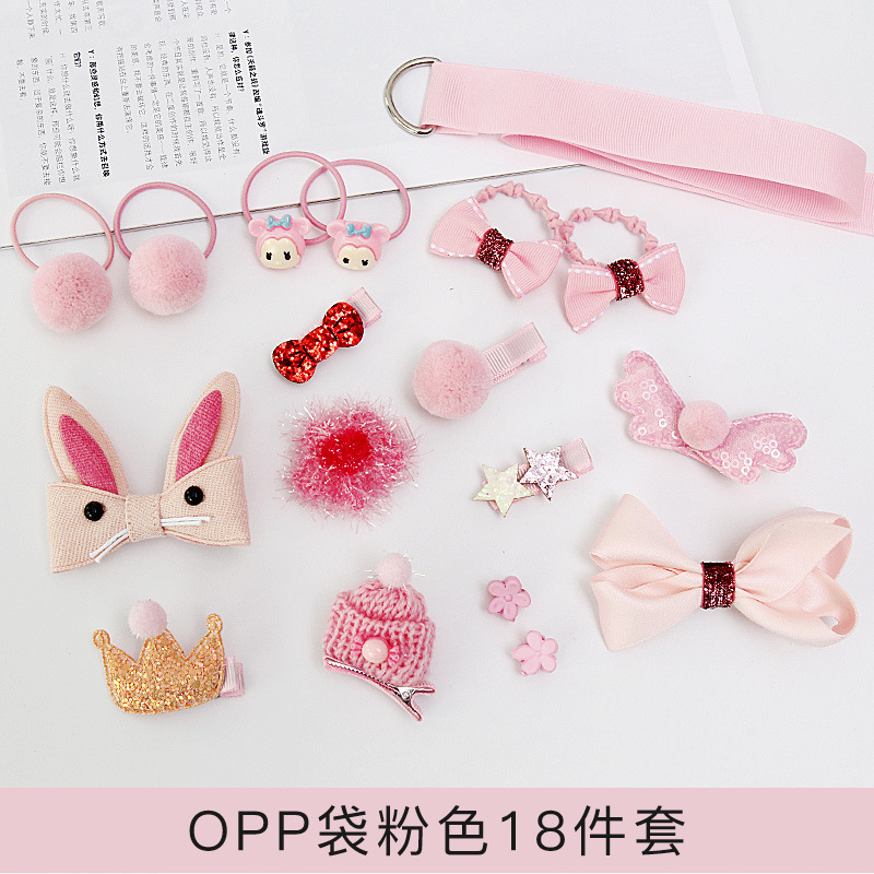Picture of Korean Style Hair Accessories, Kidsren's Hairpins, 18-Piece Set, Girls' Hair Accessories, Baby Cute Hairbands, Girls' Hairpins, Baby Headbands