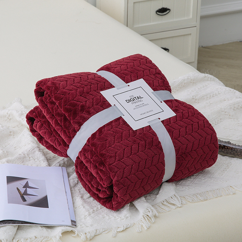 Picture of Blanket Blanket Flannel Blanket Single Blanket Embroidered Knee Blanket Office Coral Blanket Small Blanket