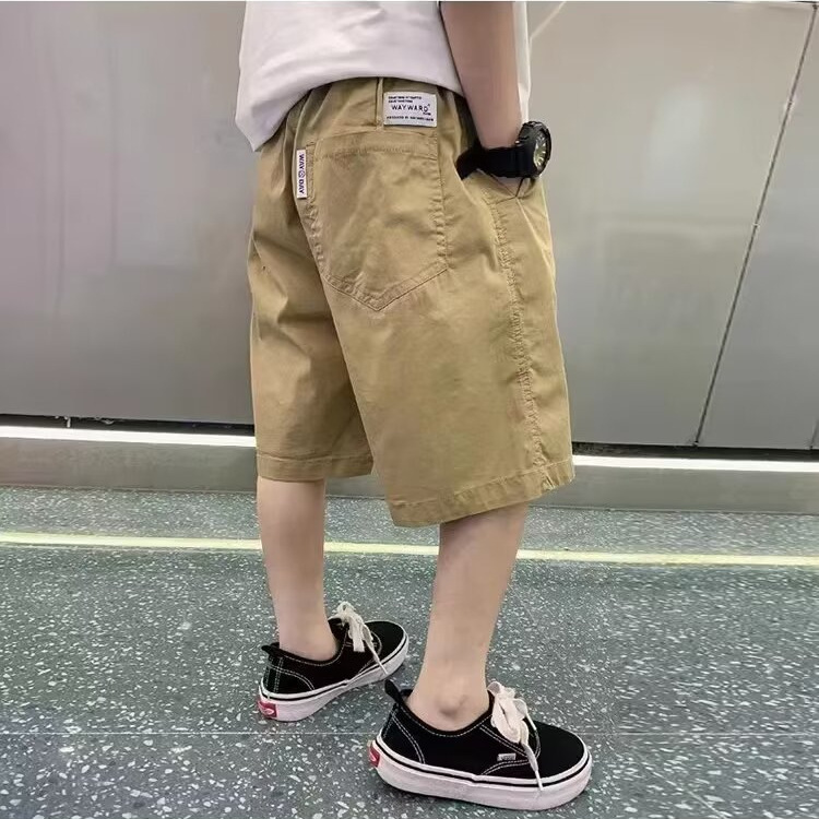 Children's Clothing Boys' Shorts 2024 New Summer Kidsren's Summer Clothing Boys Outer Pants Summer Style Five-quarter Pants Thin and Trendy