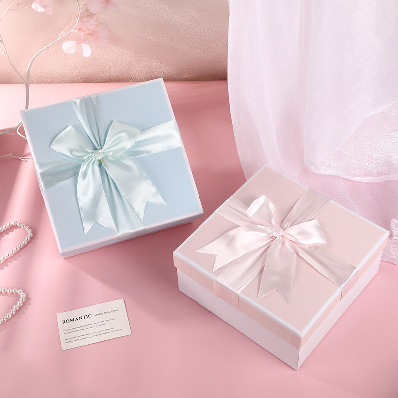 in stock Pink Butterfly Companion Gift Box Square Small Fresh Birthday Gift Box Skin Care Packaging Box Empty Box