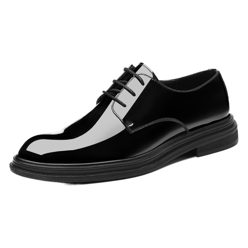 Leather shoes men's Korean version of patent leather increased 8CM business leather shoes bright face pointed increased 6CM formal men's shoes a generation of hair