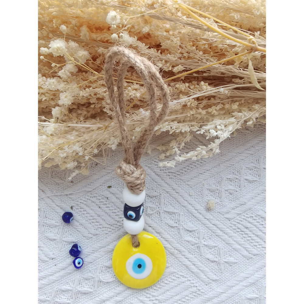 Picture of Custom twine hand-woven Turkish devil's eye pendant blue eye pendant car interior pendant wall ornaments