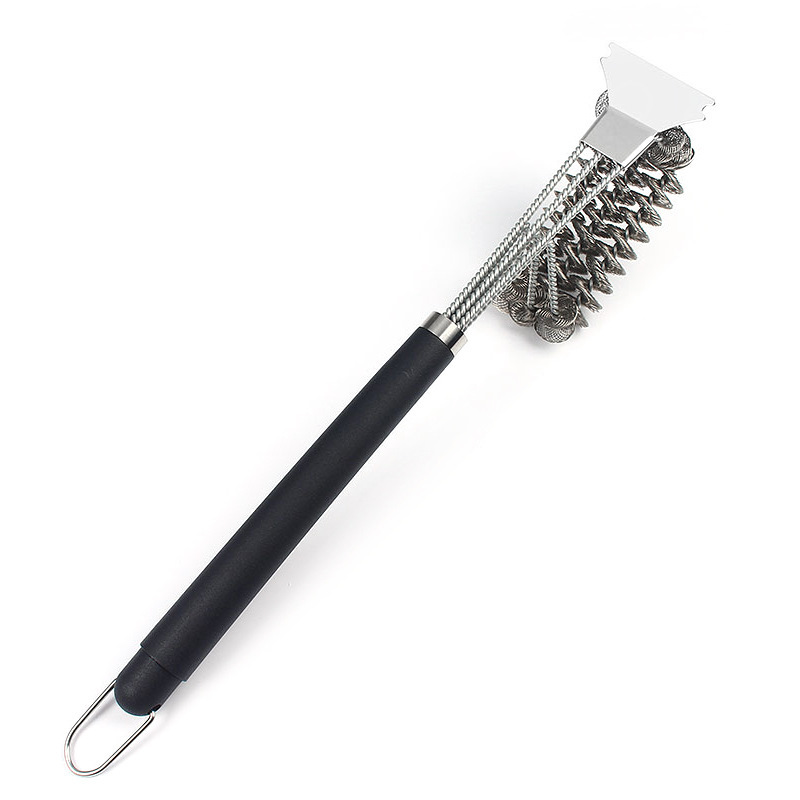 Picture of Factory wholesale barbecue wire brush copper wire brush barbecue net cleaning brush long handle curling brush spring steel wire brush