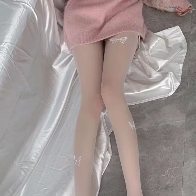 Picture of 2024 New Black Silk Stockings Pure Anti-hook Silk Stockings Children Spring and Autumn Bottoms Butterfly Silk Pantyhose
