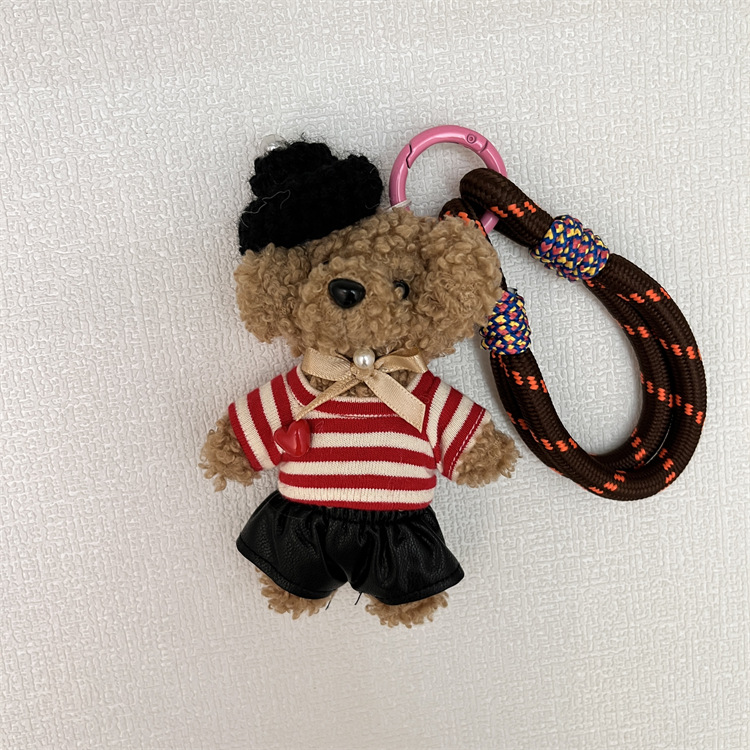 In-Stock Korean Version Original Handmade Cute and Quirky Puppy Bag Charm Rope Plush Doll Pendant Toy