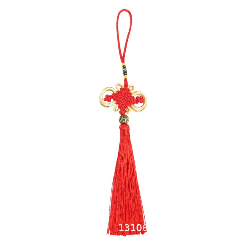 New Year's Small Pendant Decoration New Year's Day Hanging Small Chinese Knot Wholesale Spring Festival Pendant No.5 6 Plate Tassel Fringe