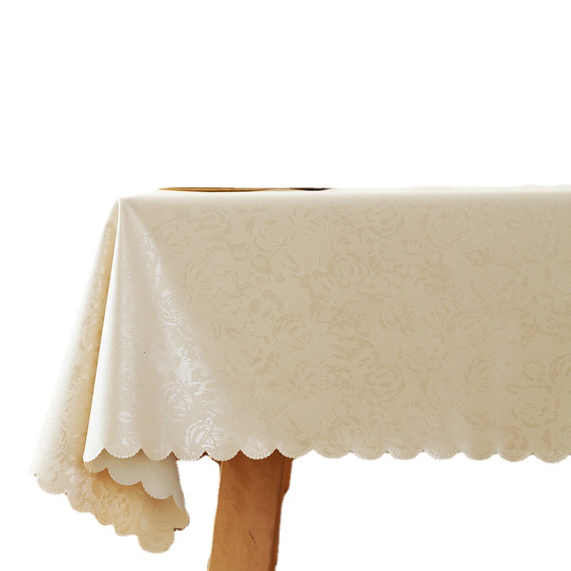 Picture of European-style Waterproof Tablecloth Table and Chair Oil-proof Hotel Restaurant Household Rectangular Jacquard PU Anti-scald Wash-free
