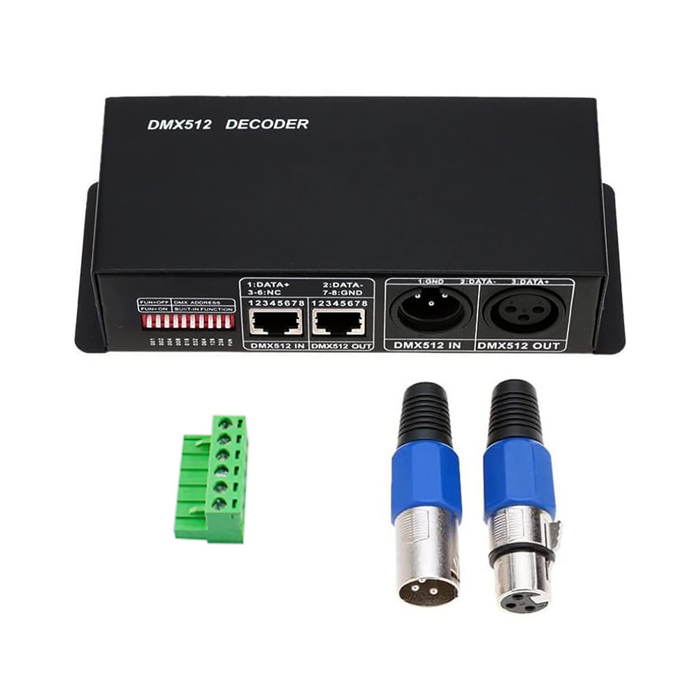 DMX512 decoder 3/4 channel controller stage lamp engineering DMX sub-control RGB drive controller manufacturer