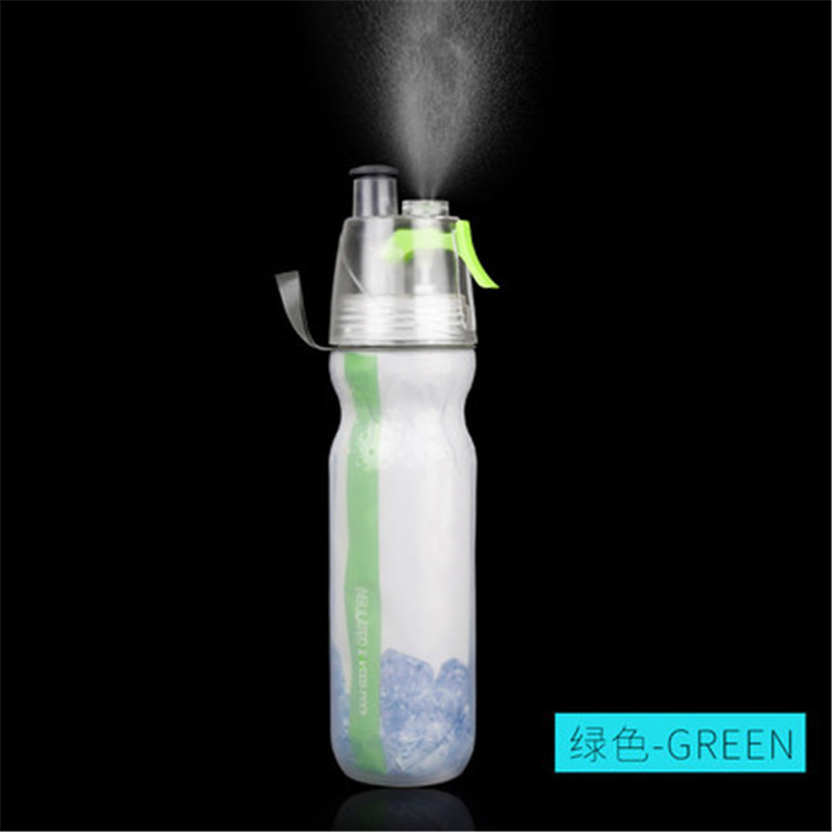 Picture of Cycling Bicycle Outdoor Sports Spray Kettle PE Double Layer Plastic Water Cup Cold Cooling Fashion Water Cup Wholesale