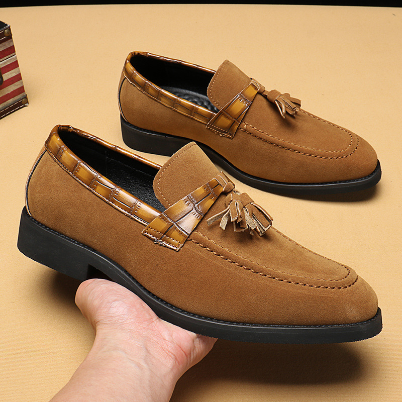 9611 Leather Shoes Men's New Fashionable Business Pointed Men's Shoes Korean-style British Su Liu All-match Casual Slip-on