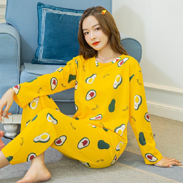 Picture of Wholesale spring and autumn winter pajamas women's thin long sleeve trousers cartoon cute wind small student home clothes suit