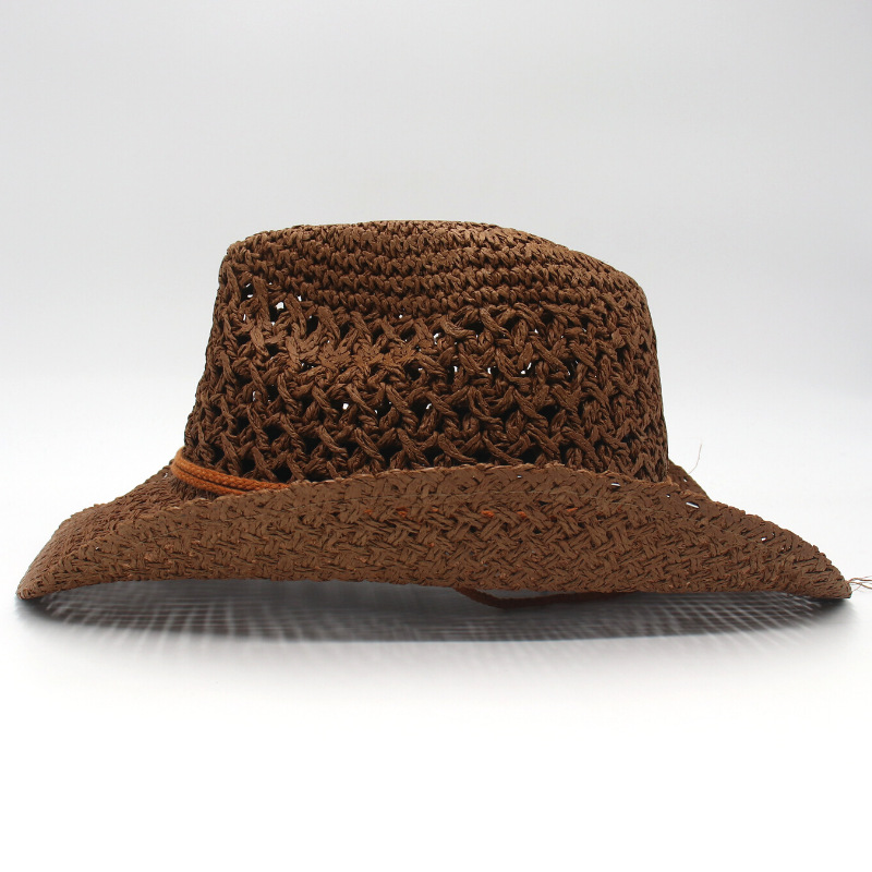 Picture of Retro Western Cowboy Beach Hat Amazon Straw Hat for Men and Women Outdoor Travel Cross-border Foreign Trade Ethnic Style Top Hat