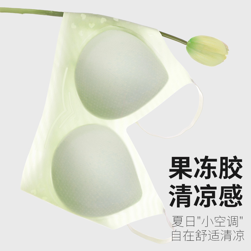 Summer ultra-thin seamless ice silk underwear students junior high school women's vest bra fixed cup cool feeling non-steel ring bra